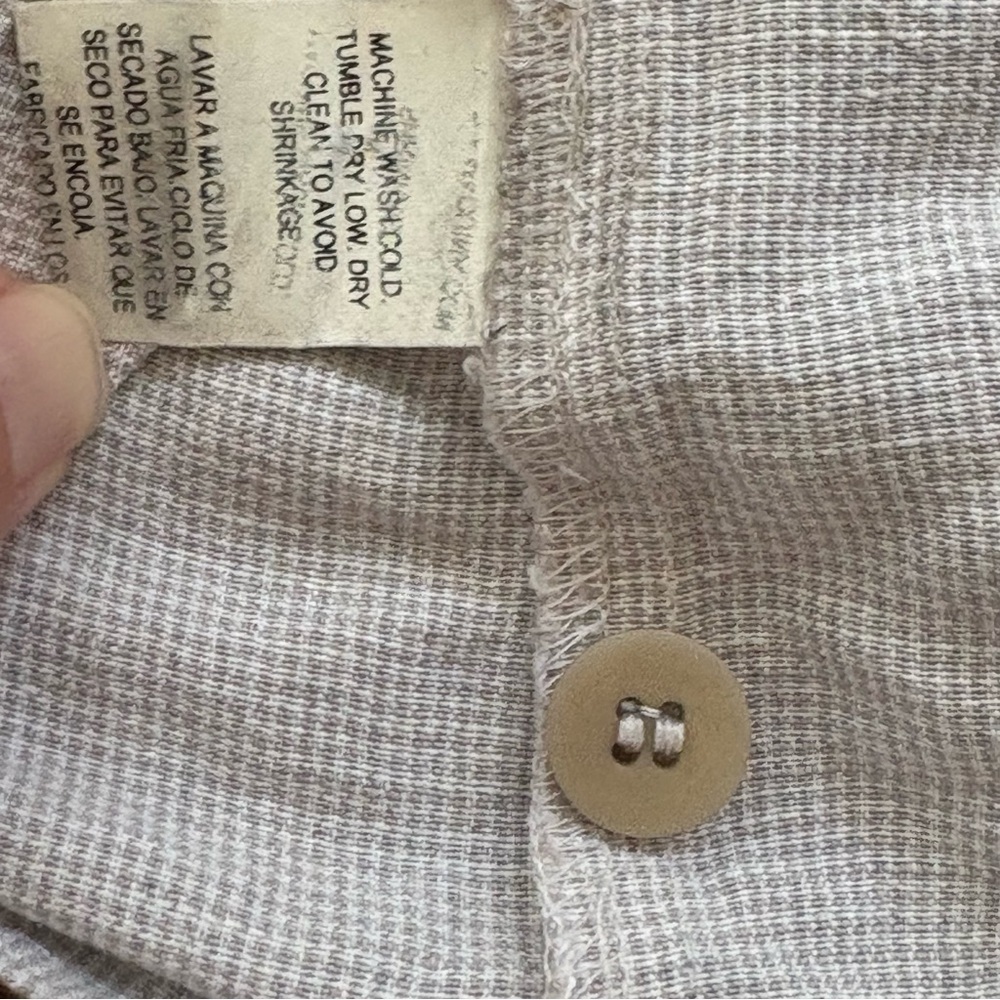 VTG Eileen Fisher Jacket Women L Linen Blend Tan Check Lightweight Boxy Coat - Picture 10 of 11